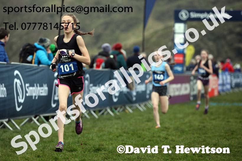 Inter District under-15 girls, 2018 Simplyhealth Great Edinburgh International XCountry. Photo: David T. Hewitson/Sports for All Pics